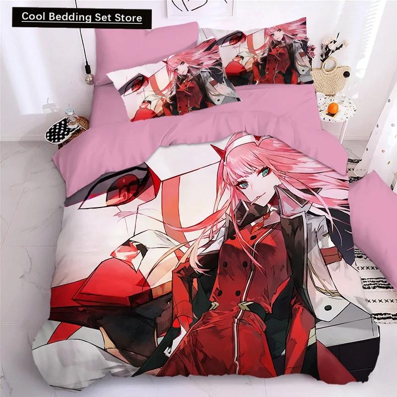 Darling In The Frank XX Bettwäsche-Sets, japanische Anime-Spielfigur, 3D-Druck, Bettbezug-Sets, Twin Queen King Single Size Bettwäsche