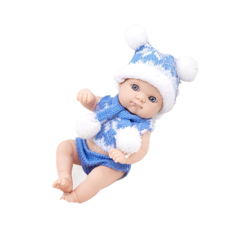 Vendita Calda Transfrontaliera Bambola Rinata da 8 Pollici Bambola Rassicurante Neonato Morbida in Colla Vinilica Regalo di Natale