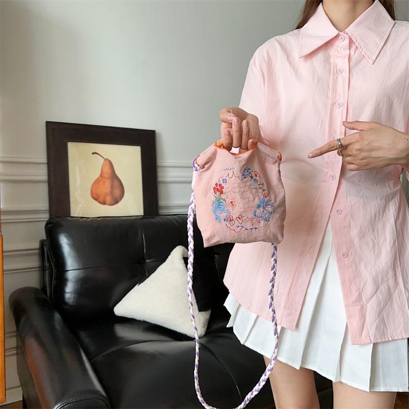 Wind Exquisite Embroidery Mini Oxford Small Cloth Bag Handbag Sundries Cosmetics Storage Mobile Phone Bag