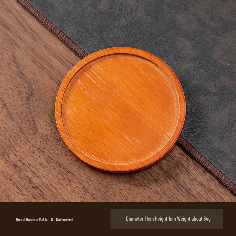 Round Bamboo Anti-Slip Mat & Tray for Indoor Plants, Coasters, and Decor