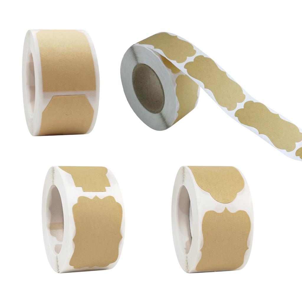 Self-Adhesive Sticker Writeable Gift Sticker Jam Label Household Labels for Baking Card Envelope Bottle and Wedding