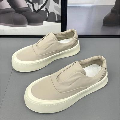 Mode Herren Freizeitschuhe Eisseide Atmungsaktiver Canvas-Schuh Leichte Fahrschuhe für Herren Plateau-Sneaker Slipper Tenis Masculino