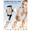45 Selfie Stick Tripod with 2 Lights Extendable 5 In 1 Selfie Stick Phone Tripod Portable Selfie Sticks with Wirel Remote Compa