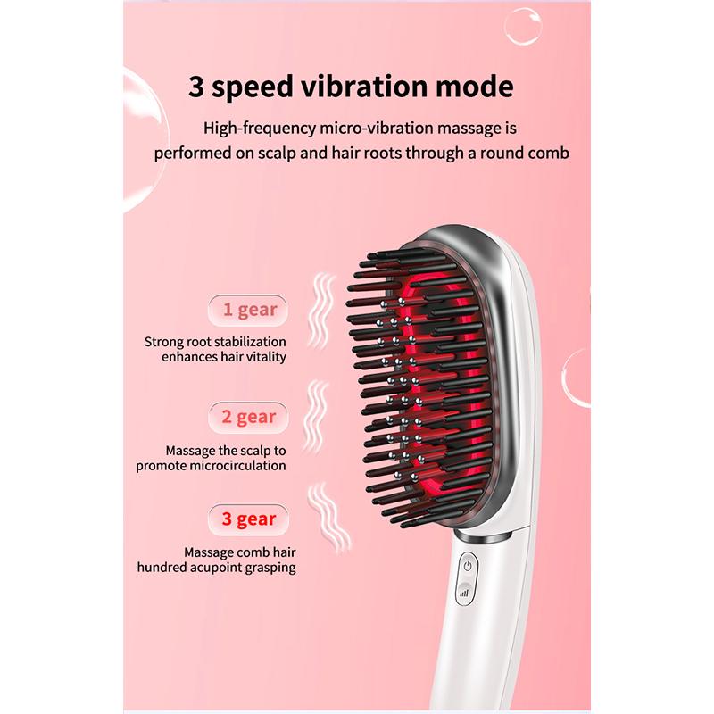 EMS Electric Head Massage Comb EMS Vibration Hair Care Anti-hair Loss Head Therapy Red and Blue Light Hair Growth Health