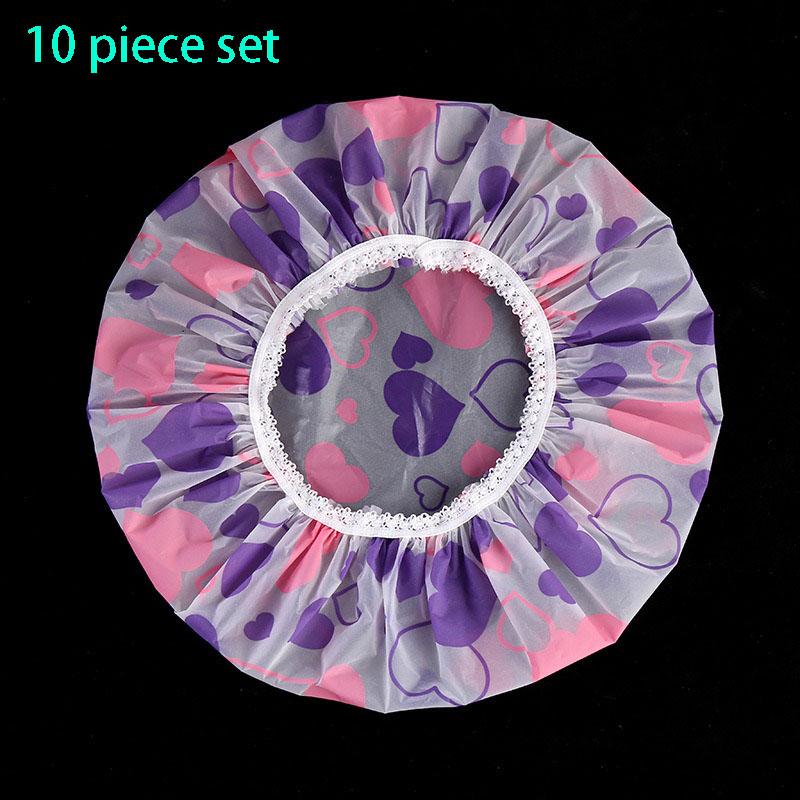 5-10PCS Thick Shower Cap For Women Waterproof Shower Cute Home Use Anti Oil Fume Foam Bath Children's Shower Cap And Head Cover