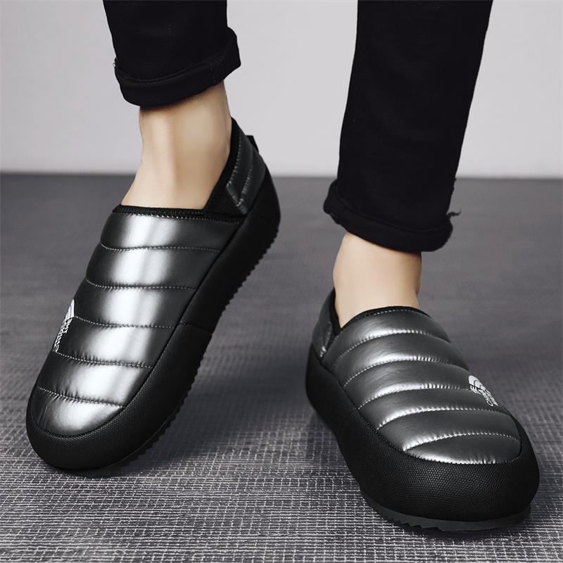 Móda Zimní Pánské Vodotěsné Kotníkové Boty Lehké Pánské Tenisky Sněhule Venkovní Teplé Bavlněné Boty Udržují Teplo Pískuvzdorné Boty Černé