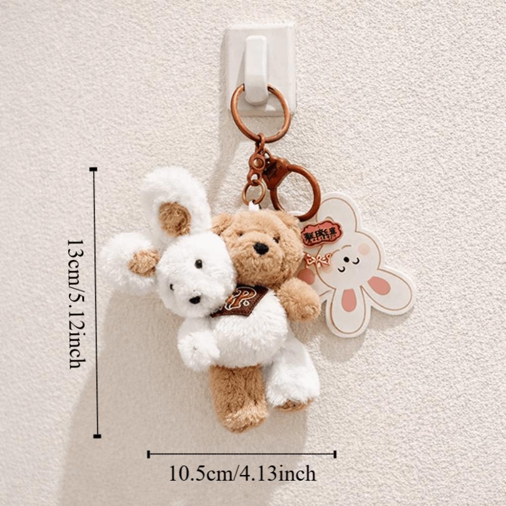 Hugging Design Creative Keychain Kawaii Style Plush Keychain Cute Plush Toy  Children Gits