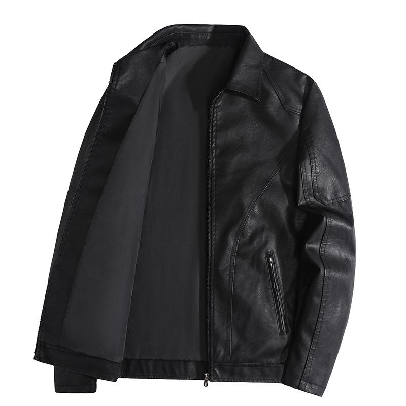 Special for spring and autumn new men's leather jacket American lapel pu large size high street locomotive style leather jacket