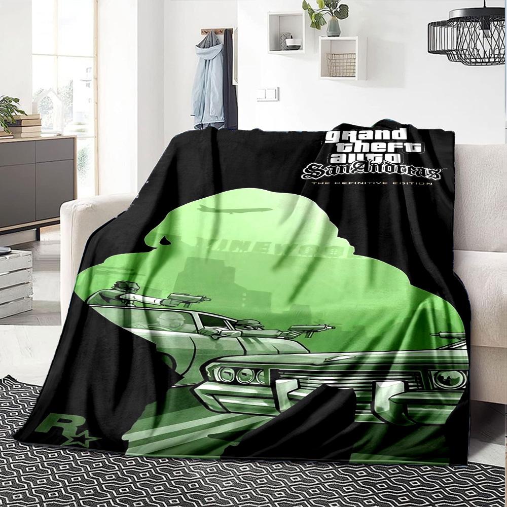 1pc Grand Theft Auto San Andreas Soft Flannel All Season Throw for Home, Office, Outdoor UseDurable Comfort Soft Warm Throw for Home