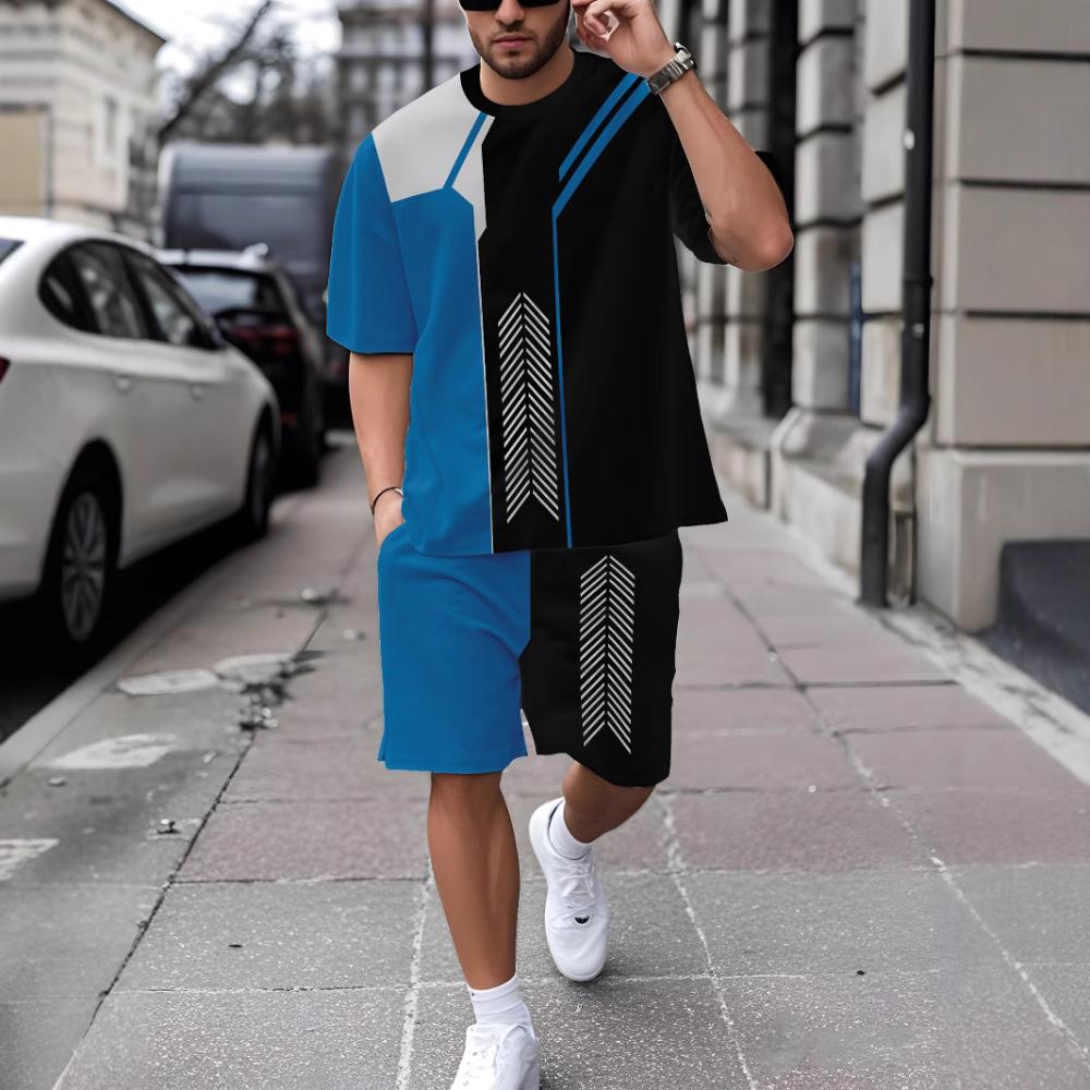 Men's Short-sleeved Shorts Set Casual Fashion Simple Sports Suit Breathable Unisex Sports Clothing