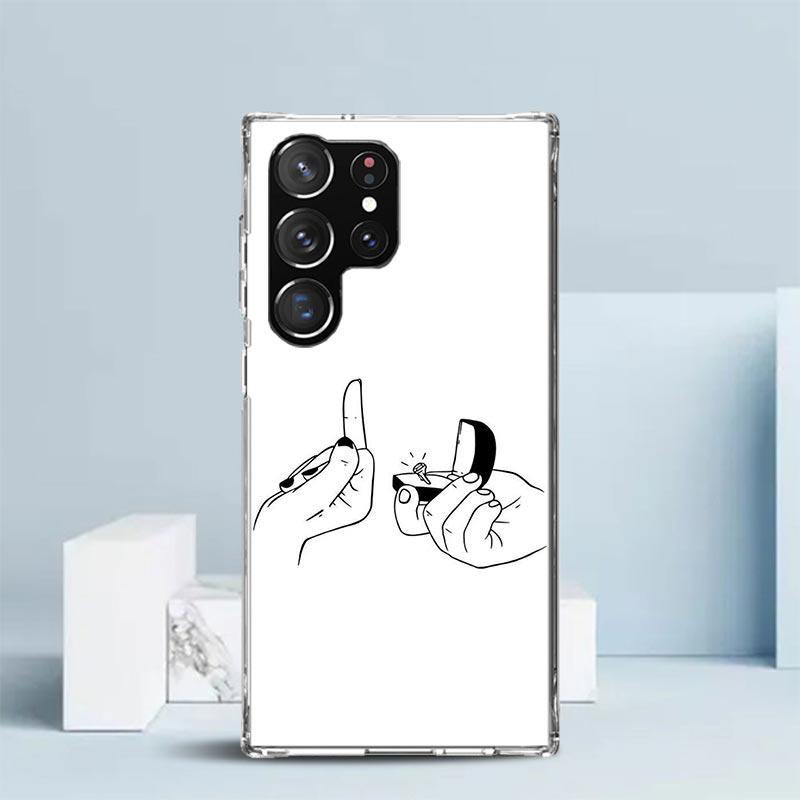 Middle Finger Soft Cover for Samsung Galaxy S25 Edge S26 S24 S23 Ultra Phone Case S22 S21 Plus S20 FE Print Pattern Shell Galaxy