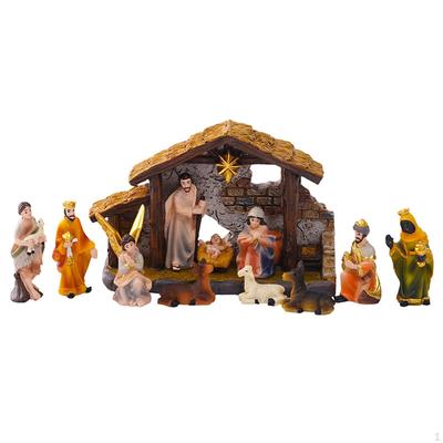 Christmas Nativity Scene Figurine Decoration Housewarming Gift Xmas Sculpture Resin for