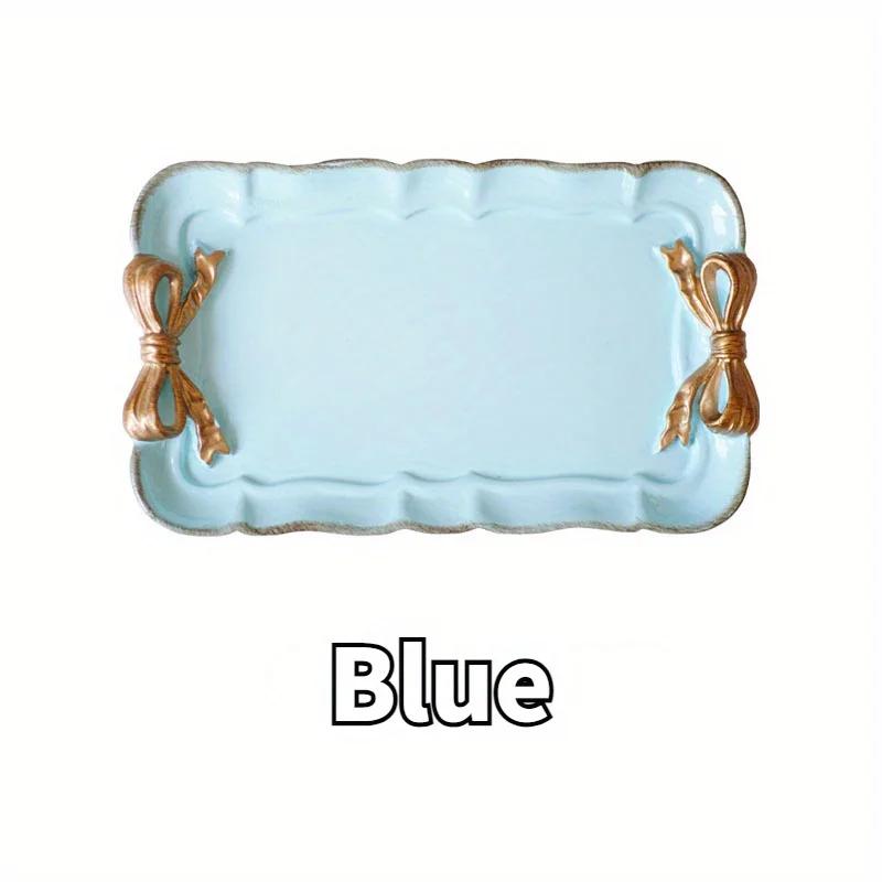 Piece Bow Tray Fruit Dessert Tray Resin Craft Cake Jewelry Storage Tray Party Decoration Tableware Candy Tray Organizer Tools