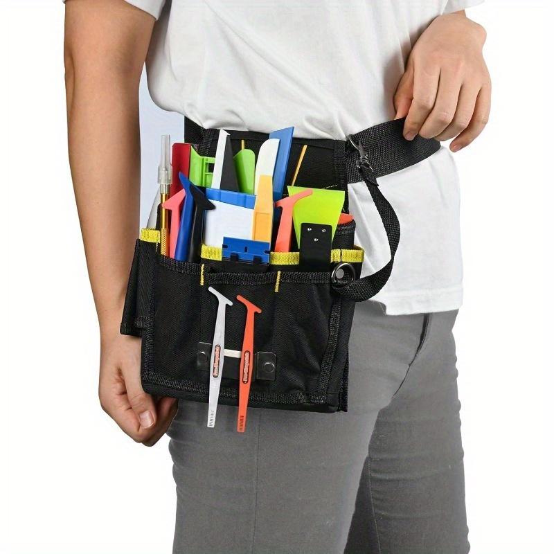 Multifunctional Tool Waist Bag with Multiple Pockets Adjustable Waist Strap Organizer for Tools, Screwdrivers,Tapes,Electricians