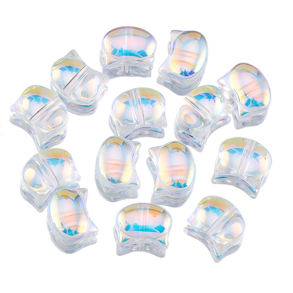 10 Stück 50 Stück Bunte Katzenkopf-förmige Acrylperlen Bunte lose Abstandshalterperlen für die Schmuckherstellung DIY Armband Halskette Zubehör