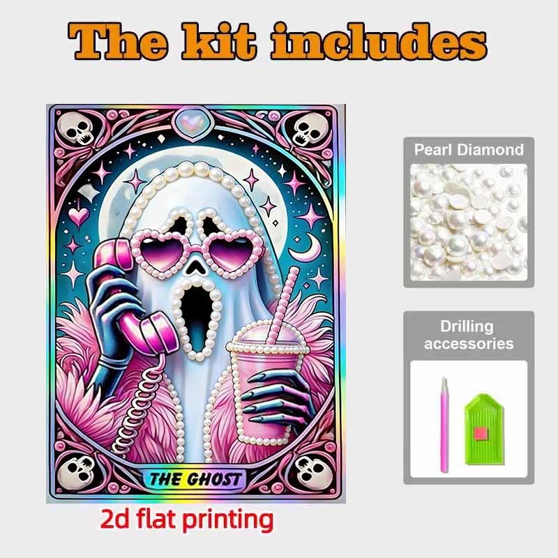 DIY Ghost Call Pearl Diamond Art Kits Without Frame 30x40cm Gem Art Diamond Painting Kits for Adults/Beginners Gift Idea Home Wall Decor