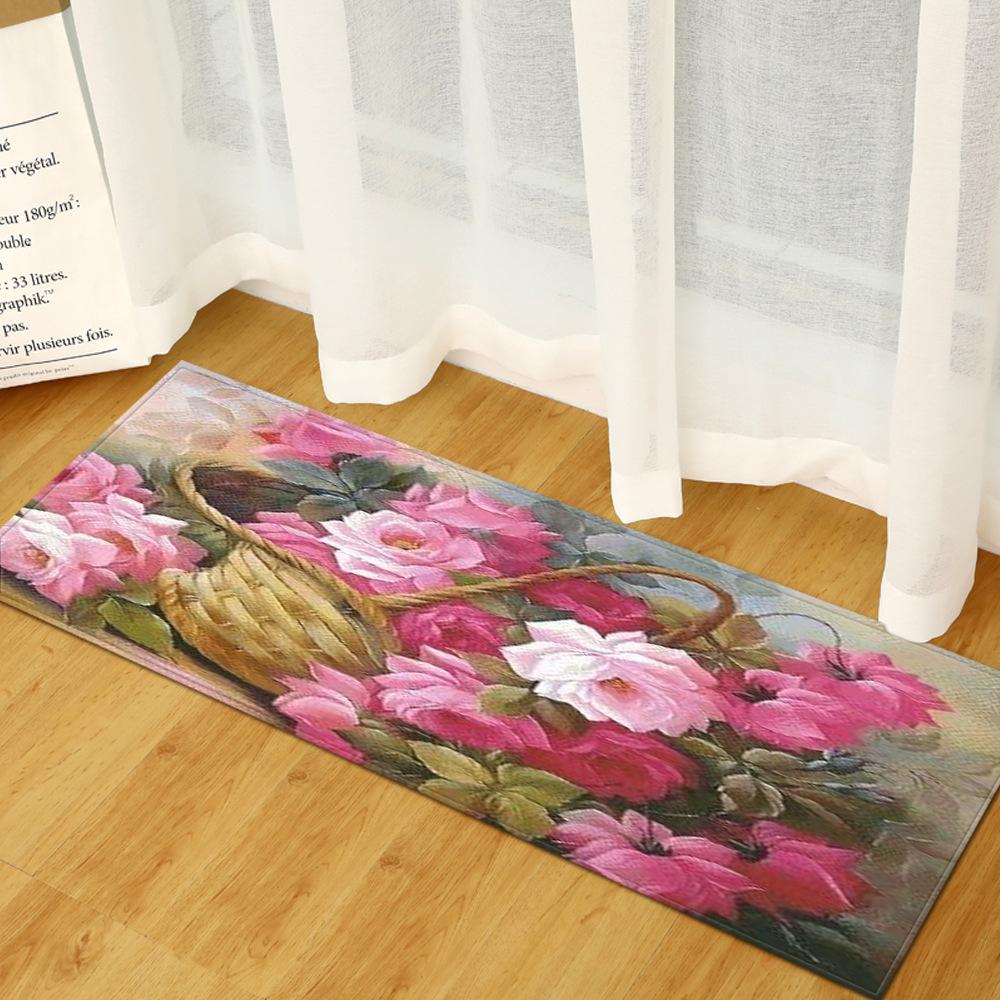 3D Digital Printing Bathroom Non-Slip Door Mat Kitchen Absorbent Strip Bedroom Floor Mat Yoga Mat Living Room Carpet