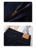 Women's Dark Blue High-Waisted Straight-Leg Jeans - 2025 Spring/Autumn Petite Slimming Loose Fit