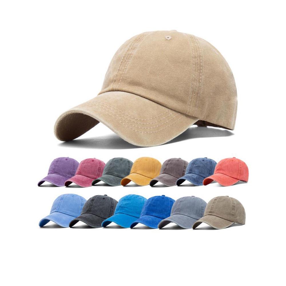 Casquette de baseball unisexe en denim délavé vieilli à bec de canard pour toutes les saisons