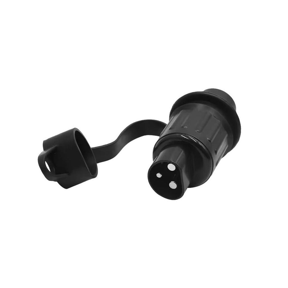 1Pc 12V 3 Pin Trailer Plug/Socket an Trailer Truck Cable Connector Black 3-Pin Trailer Plug Socket Adapter Car Accessories