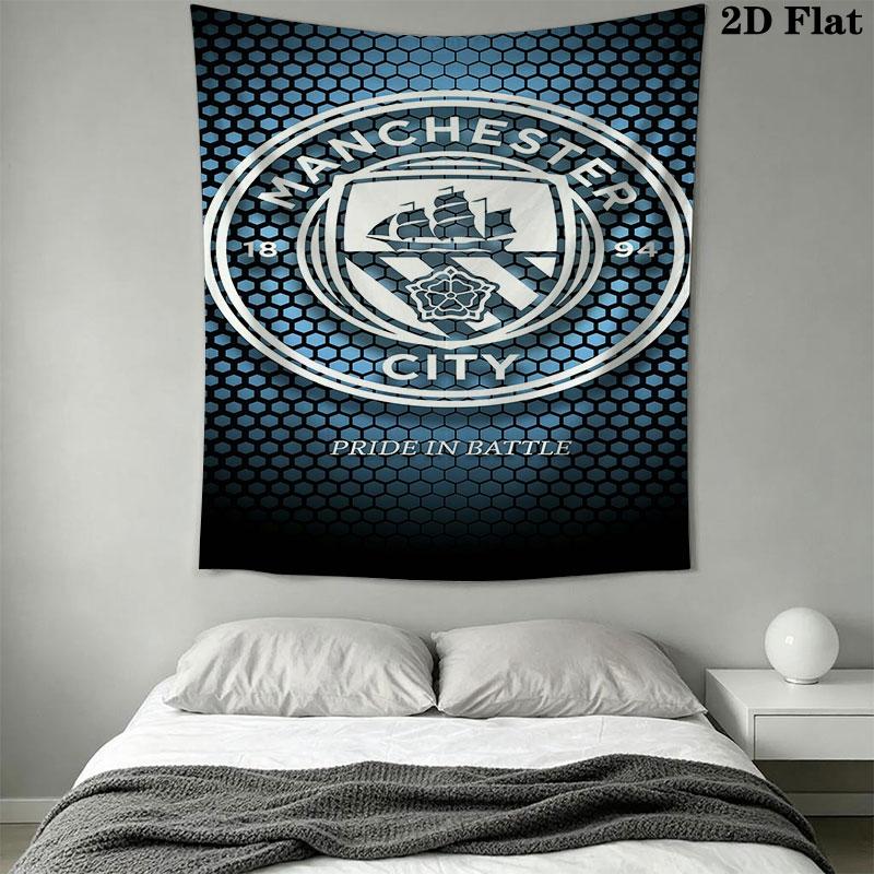 MCFC logo Wall Hanging Printed Fabric Blanket Decorative Tapestries for Bedroom Living Room Home Decor
