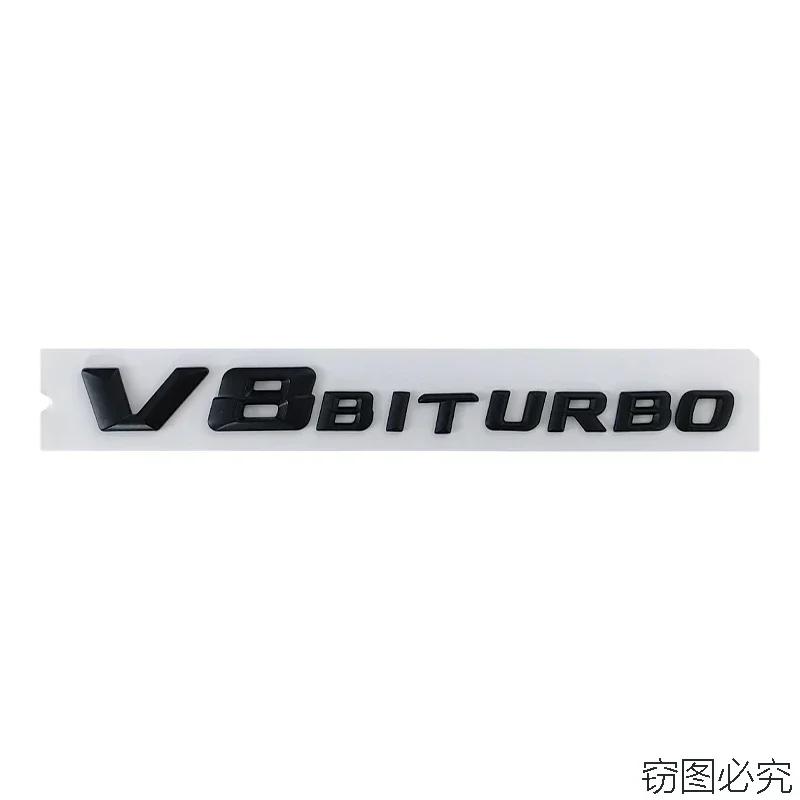 ABS V8 BITURBO Badge Decal Car Body Trunk Emblem Letters Sticker for Mercedes Benz W210 W211 W212 W213 GLA GLK ML GL GLC GLE AF1