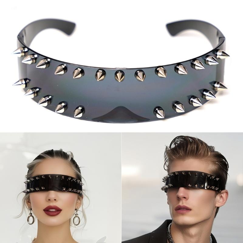 Punk Rivets Sunglasses Lightweight PC Studs Party Dance Eyewear For Outdoor Sports And Street Fashion
