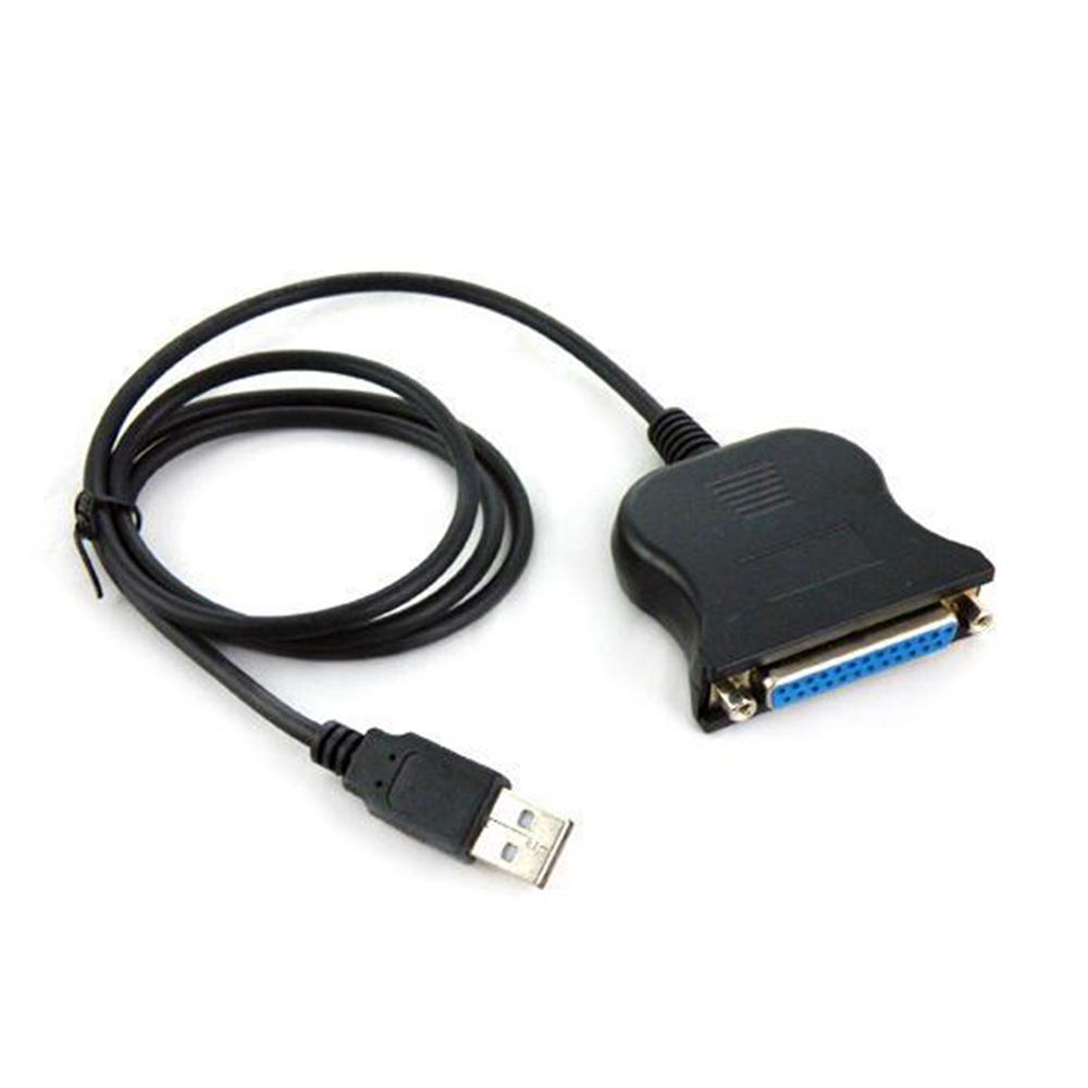 USB To 25 Pin DB25 Female IEEE 1284 Parallel Printer LPT Adapter Print Converter Cable Parallel Interface Communication 2.6FT чёрный
