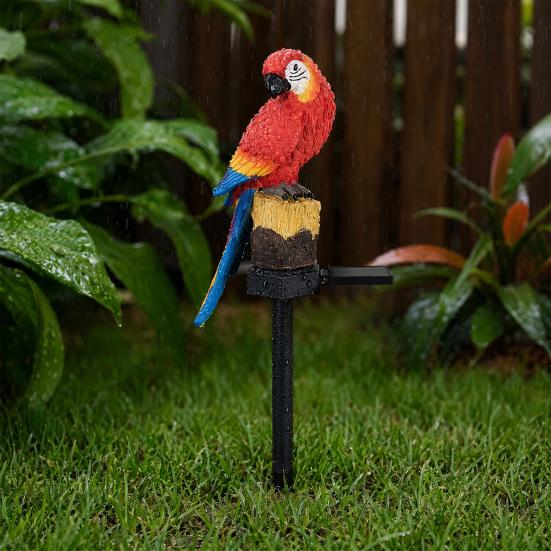 Solar Parrot Garden Light, Outdoor Resin LED Lawn Lamp, Cute Animal Yard Decor for Pathway Patio, Waterproof Landscape Night Light