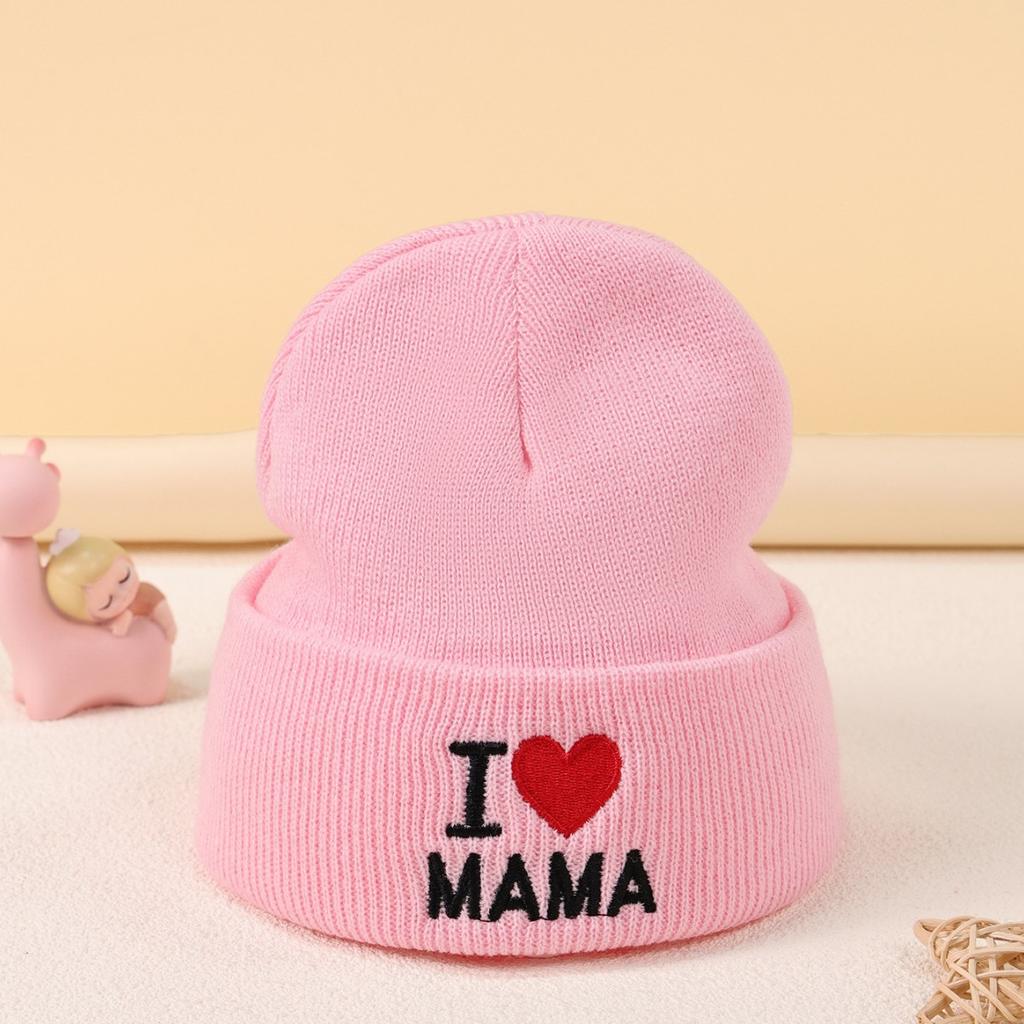 Embroidery Knitted Hat Dopamine Color Warm Windproof Cover Wool Hat Moisture