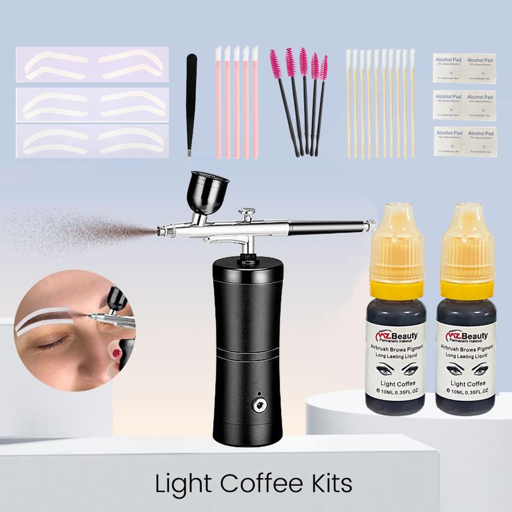 Eyebrow Tint Airbrush Hybrid Pigment Kit with Auxiliary Stickers And Brush for Dye & Tint Mapping Tattoo Supply Microblading