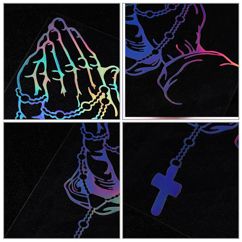 Pearl Rosary God Jesus Christ Crown Car Sticker Vinyl Truck Window Bumper Decal