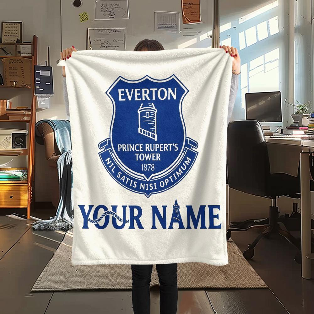 Custom Name Everton2 Flannel Blanket, High quality Comfortable for All Seasons, Home Decor, Warmth and Comfort