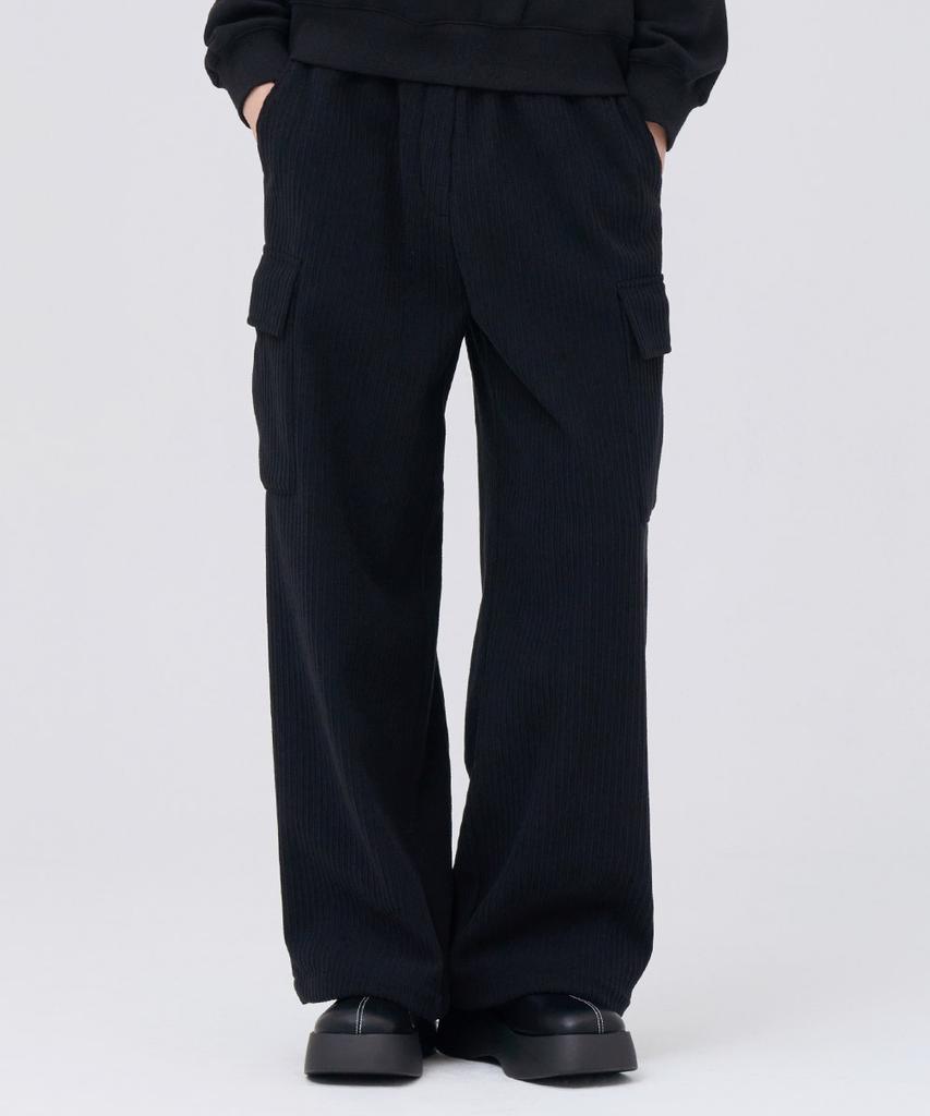 CHASECULT Women'S Wide Cargo Corduroy Pants - Black