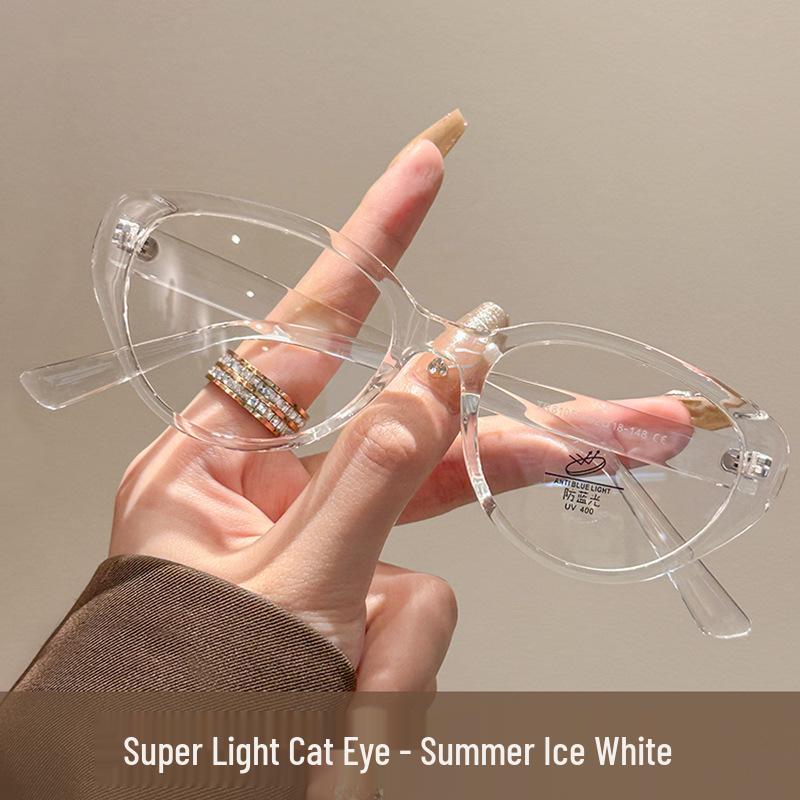 Retro Cat Eye TR90 Frame Glasses: Anti-Blue Light, Plain Lenses for Women 81059