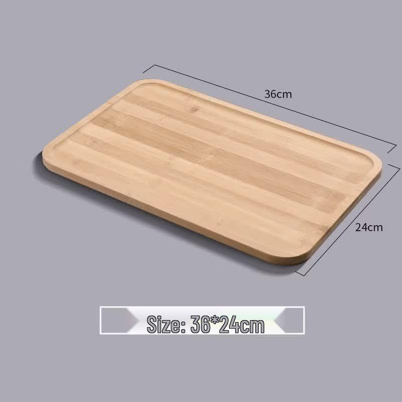 Japanese Style Bamboo & Wood Serving Tray