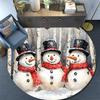 Forest Snowman Round Area Rug,Carpet Rug for Living Room Bedroom Sofa Playroom Decor,Non-slip Floor Mat
