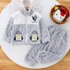 2025 Neuer Stil Kinder Verdickter Samt Pyjama: Warmes Korallenfleece zweiteiliges Set für Jungen & Mädchen