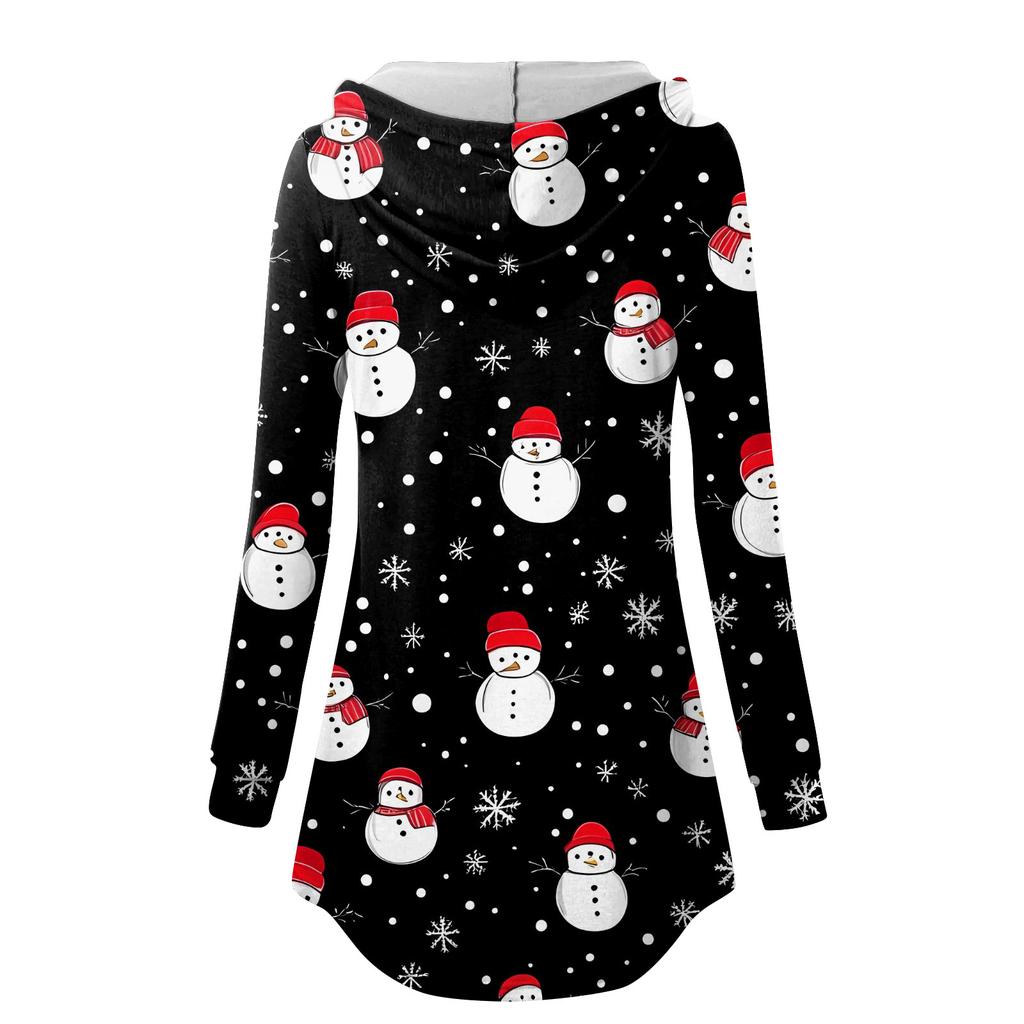 Γυναικεία Casual Μόδα Μονόχρωμα V Λαιμόκοψη Μακρυμάνικα Μπλουζάκια με Κουμπιά και Κουκούλα