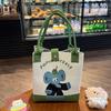 Large Capacity Knitted Bucket Handbag Lightweight Handheld Bag Cartoon Tote Bag  Casual Use