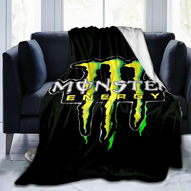 Výkonná energetická nápojová logo deka Vhodná na pohovky, postele, kancelárie a kempovanie - Perfektný darček na Halloween Vianoce