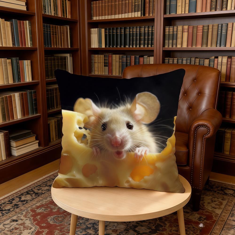 Cute Mouse Cheese Cushion Cover Home Office Birthday Anniversary Gifts Soft Skin Friendly Cushion Cover