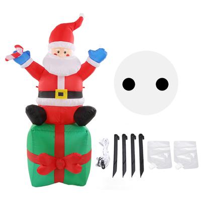 180 ס"מ/6 רגל חג המולד מתנפח סנטה מואר LED קישוט חיצוני סנטה עם מקל יושב על