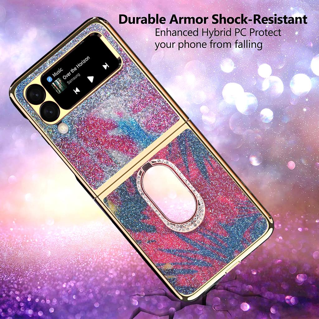 Komfortable Bling Klapphülle für Samsung Galaxy Z Flip 4 Flip4 Flip 3 Flip3 Zflip4 5g Anti-Drop-Abdeckung für Samsung Flip4