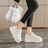 Thick Bottom Vulcanzied Shoes Female Solid Color Chunky Platfrom Sneakers Woman Pu Leather Non-Slip Casual Shoes Spring 2025