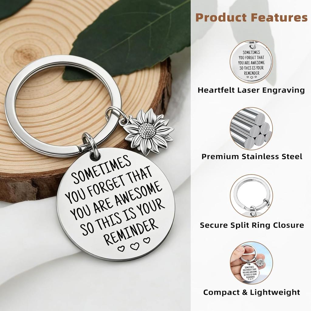 Inspirational Appreciation Gifts - Affirmation Reminder Keychain Encouragement Christmas Birthday Stocking Stuffers