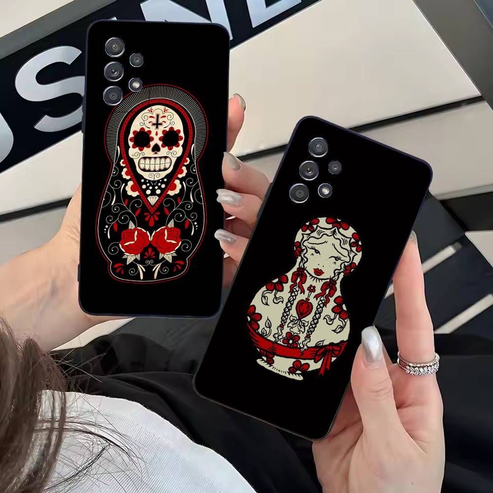 Russian Dolls Matryoshka Phone Case For Samsung Galaxy A13,21s,22,31,32,52,53,71,80,A91 Soft Black Shell