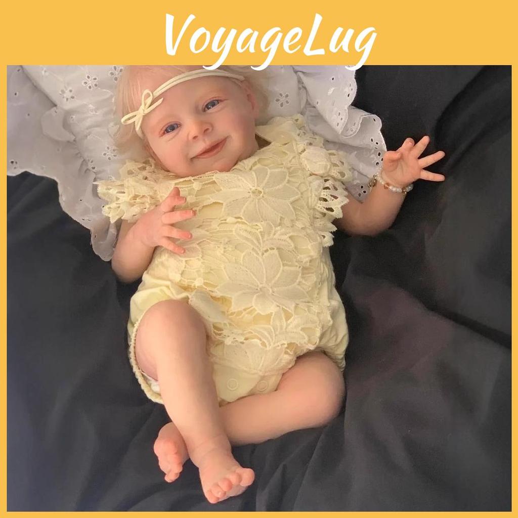 Złote Włosy Symulacja Zabawka Lalka Reborn Z Żółtym Ażurowym Ubraniem Design Dla Dzieci Prezent Świąteczny