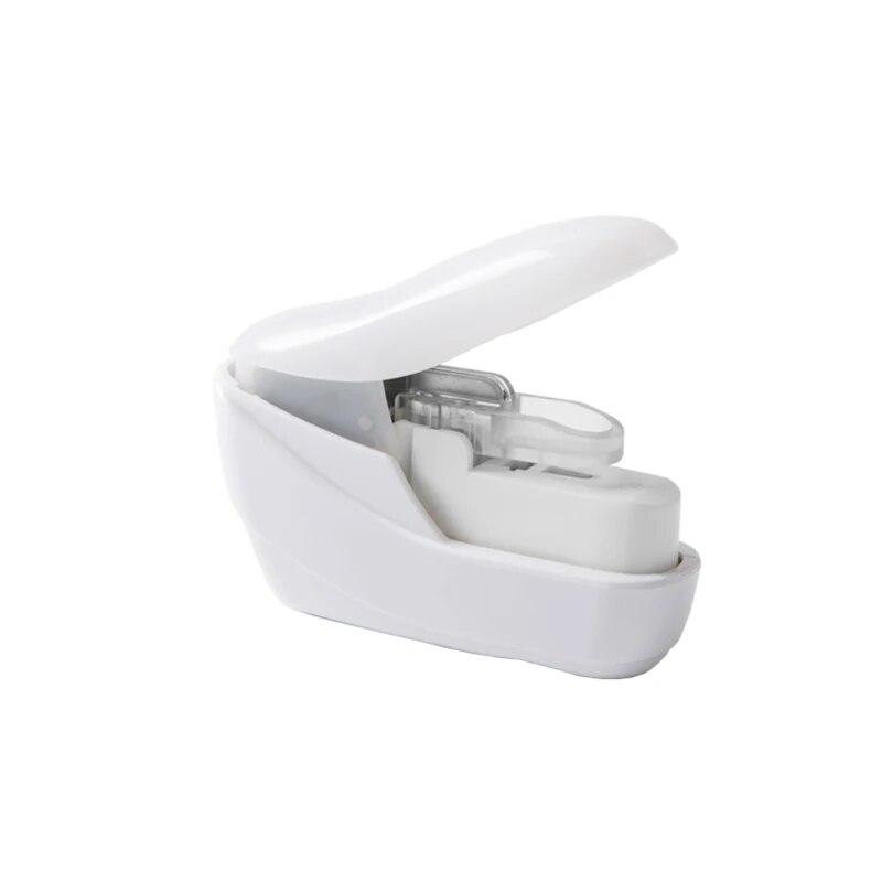 

1 шт., степлер для книг, степлер для бумаги, безопасный портативный степлер без скрепок, степлер для рукоделия, переплет для бумаги, школьные и офисные принадлежности белый