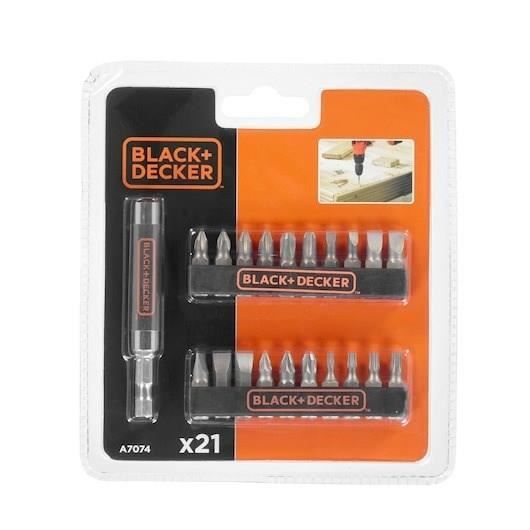Coffret embouts de vissage BLACK+DECKER A7074-XJ 21 pieces